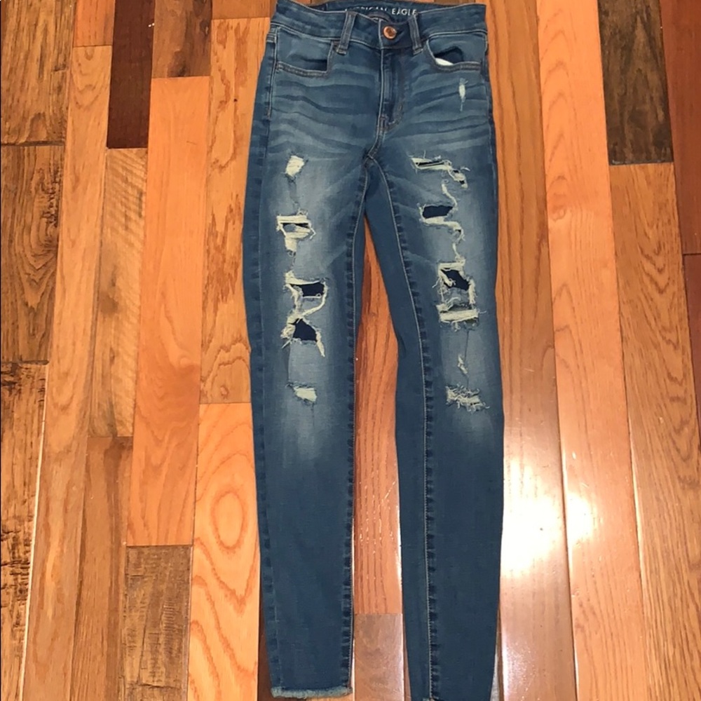 American Eagle ripped jeans.